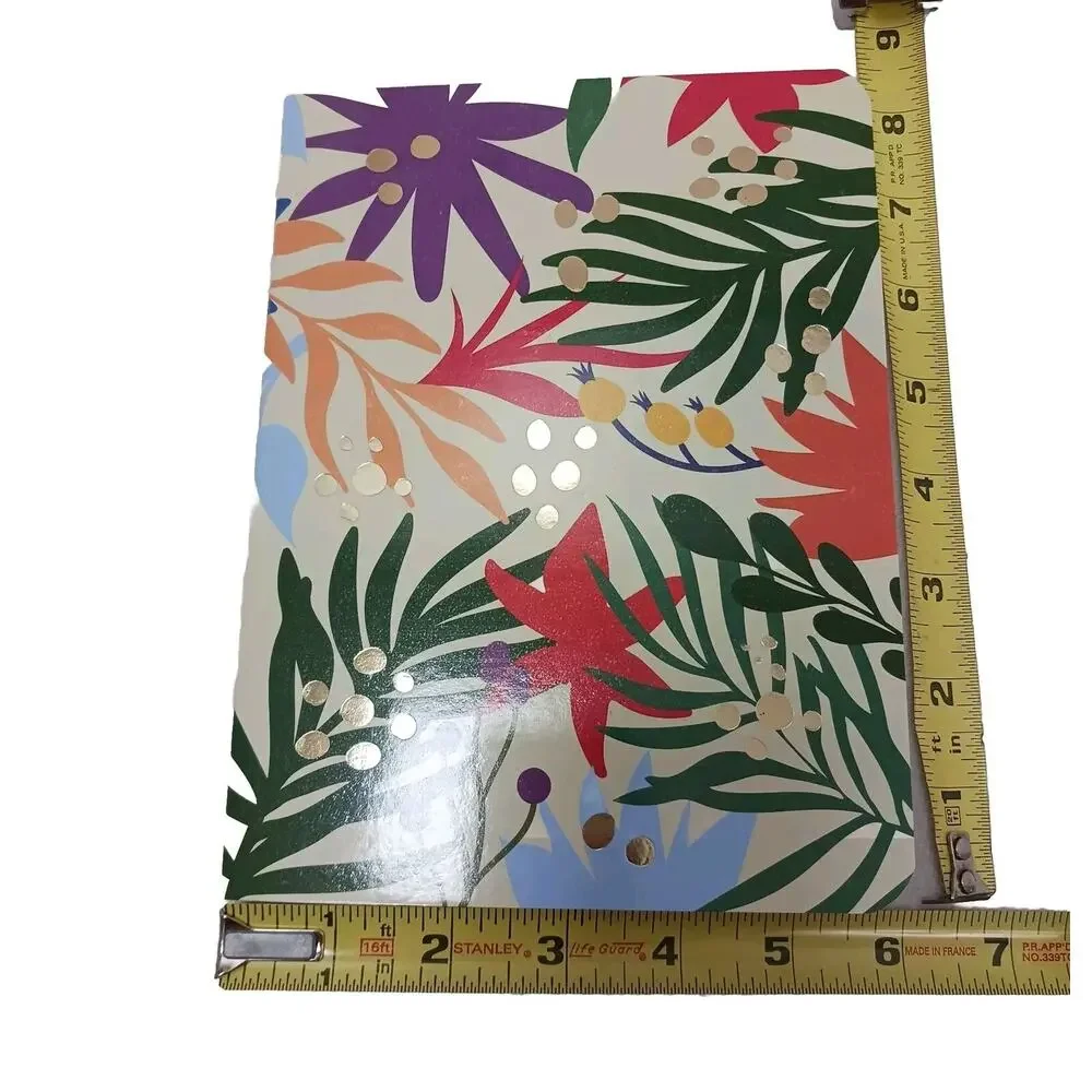 Notebook Journal FLORAL GOLD‎ LEAF Tropical Lined Pages Composition Stationary